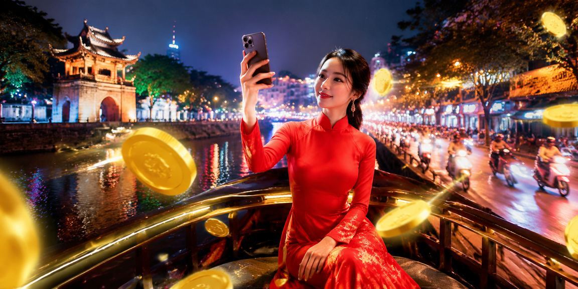 Phụ nữ áo dài đăng ký nhận thưởng tại Hà Nội