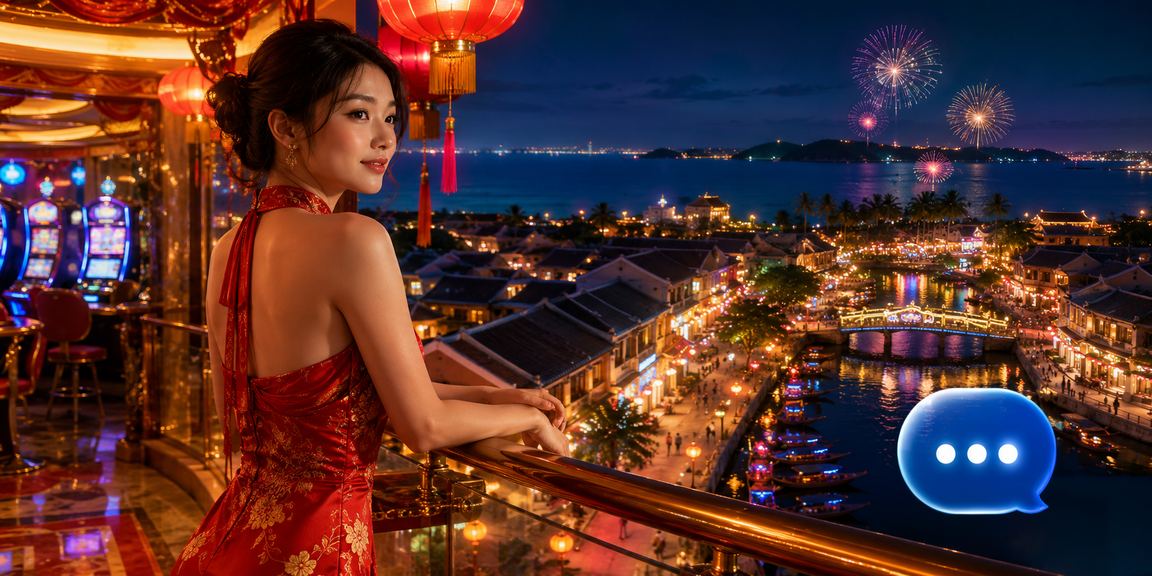 Không khí casino sôi động dưới ánh đèn lồng Hội An